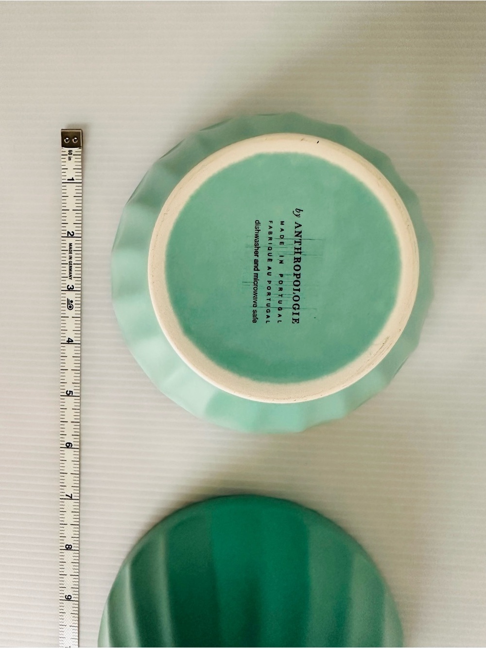 Set of Two Anthropologie Turquoise Latte Bowls - Picture 4 of 10